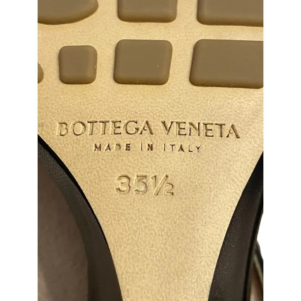 Bottega Veneta Leather Stretch Wedge Sandals Ankle Strap Square Toe 35.5/ US 5.5 - Picture 14 of 14